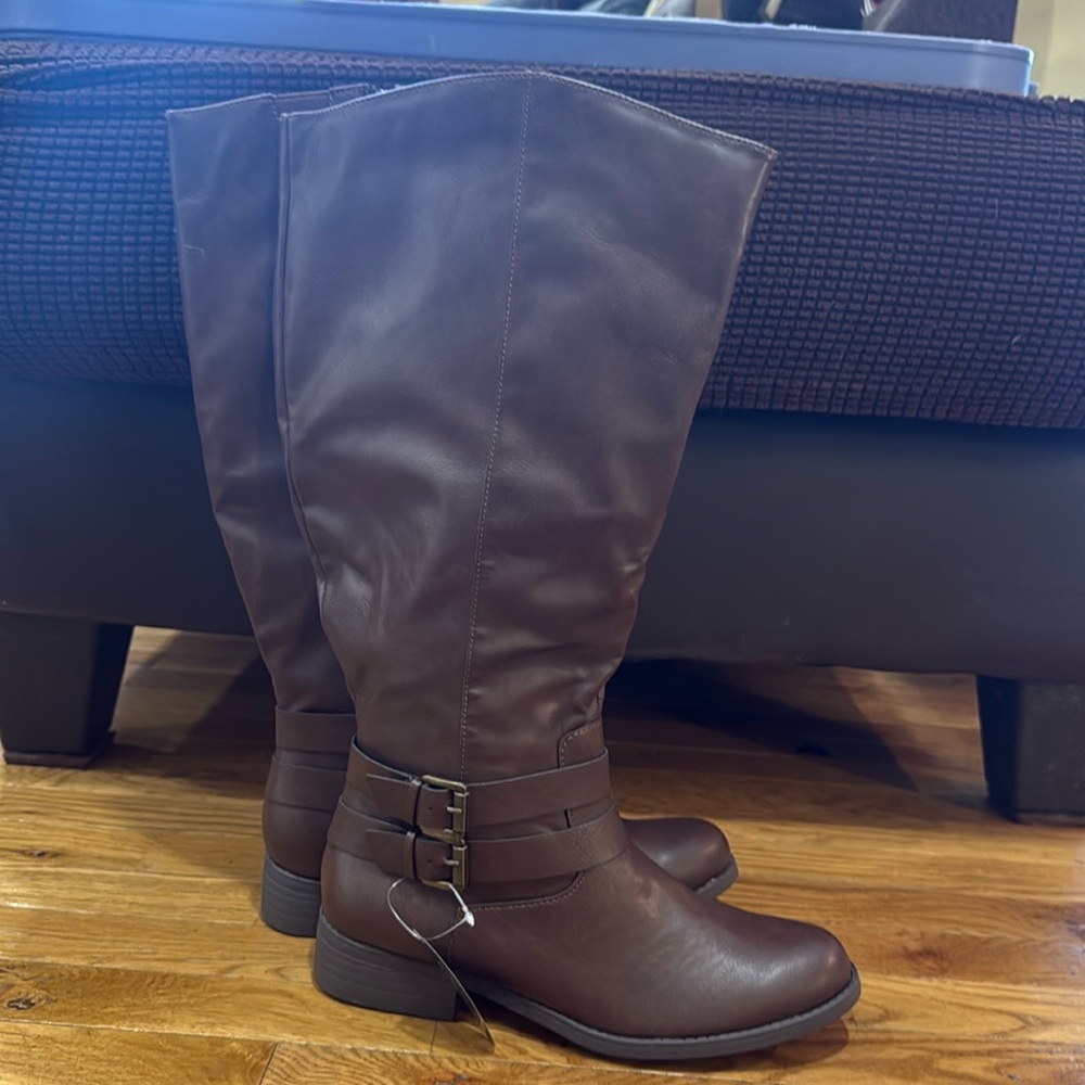 Wide Calf Stylish Brown Tan Knee high Boots